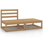vidaXL Salon de jardin 2 Pièces Marron miel Bois de pin massif