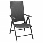 vidaXL Mobilier à dîner de jardin 5 Pièces Noir Résine tressée