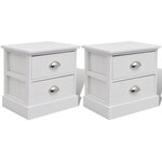 vidaXL Table de chevet 2 Pièces Blanc