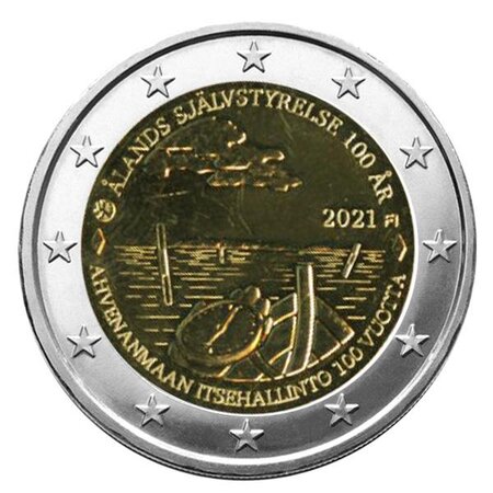 Pièce 2€ commémorative finlande - 100 ans des iles aland - 2021