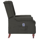 vidaXL Fauteuil inclinable de massage Gris foncé Tissu