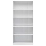 vidaXL Bibliothèque à 5 niveaux Blanc brillant 80x24x175 cm Aggloméré