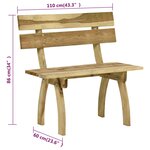 vidaXL Banc de jardin 110 cm Bois de pin imprégné