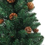 vidaXL Sapin de Noël mince pré-éclairé et boules vert 150 cm