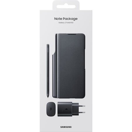 Protection pour smartphone samsung - pack flip cover avec s pen z fold3 + cs 25w - noir