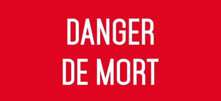 Autocollant vinyl - danger de mort - l.200 x h.100 mm uttscheid