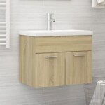 vidaXL Armoire d'évier avec lavabo intégré Chêne sonoma Aggloméré