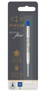 PARKER recharge bille Quinkflow pointe moyenne bleue blister X 1