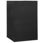 vidaXL Abri de poubelle simple Noir 76x78x120 cm Résine tressée