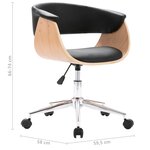 vidaXL Chaises pivotantes à manger lot de 4 noir similicuir