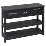 vidaXL Buffet Noir 108x30x76 cm Bois de Paulownia massif