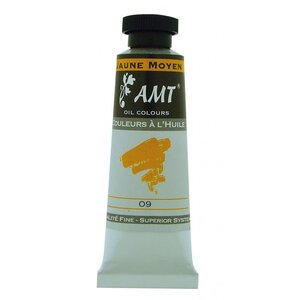 Peinture à l'huile fine en tube jaune moyen 45ml - amt