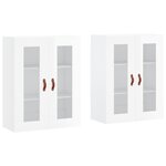 vidaXL Armoires murales 2 Pièces blanc brillant bois d'ingénierie