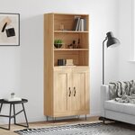 vidaXL Buffet haut Chêne sonoma 69 5x34x180 cm Bois d'ingénierie