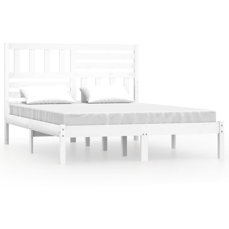 vidaXL Cadre de lit Blanc Bois de pin massif 120x200 cm