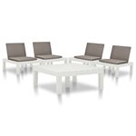 vidaXL Salon de jardin 5 Pièces Plastique Blanc