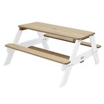 AXI Table de pique-nique pour enfants Nick et parasol Marron et blanc