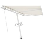 vidaXL Auvent manuel rétractable sur pied 350x250 cm Crème