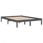 vidaXL Cadre de lit Gris Bois massif 200x200 cm