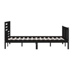 vidaXL Cadre de lit Noir Bois massif 180x200 cm Super King