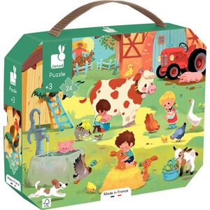 Puzzle en carton 24 pièces "Une journée à la ferme"