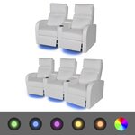 vidaXL Fauteuil inclinable deux pièces 2+3places cuir artificiel blanc