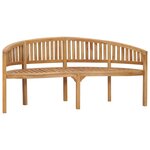 vidaXL Banc de jardin en forme de banane 180 cm Bois de teck solide