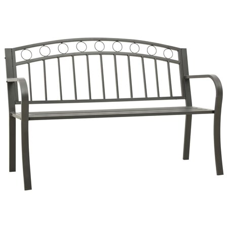 vidaXL Banc de jardin 125 cm Acier Gris