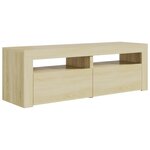 vidaXL Meuble TV avec lumières LED chêne sonoma 120x35x40 cm