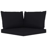 vidaXL Salon de jardin 6 Pièces avec coussins noir