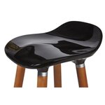 Lot de 4 tabourets de bar - Noir - Pied metal peinture bois - L 39 x P 33 x H 70 cm - OSLO