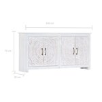 vidaXL Buffet fait à la main Blanc 140x30x70 cm Bois d'acacia massif