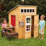 Cabane pour enfants avec table repas en bois