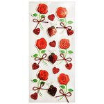 Autocollants en relief à paillettes - Roses et coccinelles