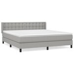 vidaXL Lit à sommier tapissier avec matelas Gris clair 180x200cm Tissu