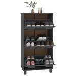 vidaXL Armoire à chaussures HAMAR Gris foncé 59 5x35x117 cm Pin massif