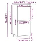 vidaXL Buffets 2 Pièces 31 5x34x75 cm Bois massif de pin