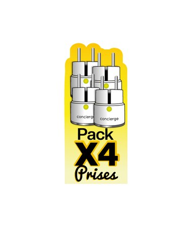 Pack x4 prise "bastille" 10a connectée au wifi