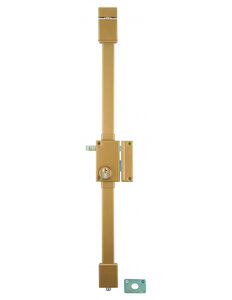 THIRARD - Serrure en applique Targa à tirage pour entrée droite 3 pts cylindre Transit 2 30x65mm axe 45mm bronze 4 clés