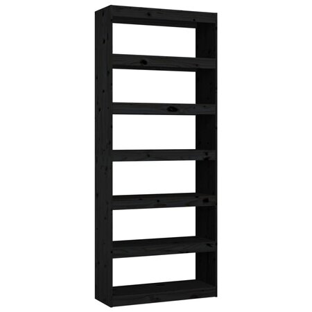 vidaXL Bibliothèque/Séparateur de pièce Noir 80x30x199 5 cm Pin solide