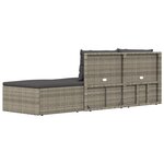 vidaXL Salon de jardin 3 Pièces avec coussins Gris Résine tressée