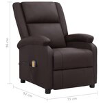vidaXL Fauteuil de massage marron cuir véritable