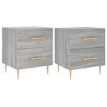 vidaXL Tables de chevet 2 Pièces gris sonoma 40x35x47 5 cm