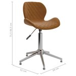 vidaXL Chaise pivotante de salle à manger Marron Velours
