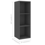 vidaXL Meubles TV muraux 4 Pièces Gris Aggloméré
