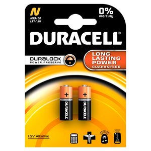 Piles alarme et télécommande mn9100 n lady lr1 pack lot de 2 duracell