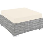 Tectake Canapé de jardin MARBELLA modulable 7 places, variante 2 - gris clair