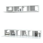 vidaXL Ensemble de meubles TV 5 Pièces Blanc brillant Bois d'ingénierie