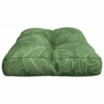 vidaXL Coussin de palette motif de feuilles 70x40x12 cm tissu