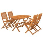 vidaXL Mobilier à dîner de jardin 5 Pièces Bois d'acacia solide